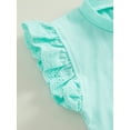 thumbnail image 5 of Infant Baby Girl Summer Flying Sleeve Round Neck T-Shirt with Ruffled Shorts Outfit, 5 of 8