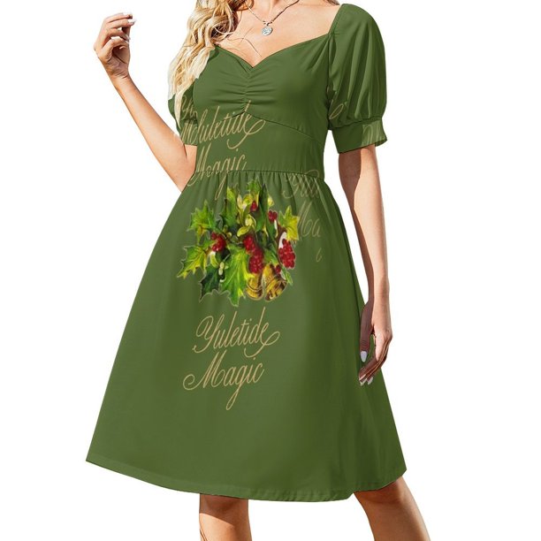 Yuletide Magic Vestido de manga corta vestido de noche de mujer de lujo Vestido elegante