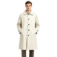 thumbnail image 3 of Mens Trench Coat Slim Fit Single Breasted Long Windbreaker Jacket Classic Lapel Casual Overcoat Business Trench Jacket, 3 of 6