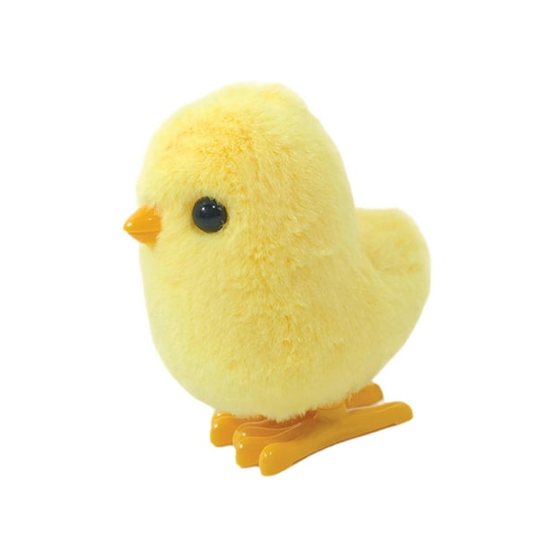 Juguete de peluche de pollito de cuerda, novedoso juguete de dibujos animados para decoración navideña, juguete creativo para saltar. Amarillo 31 g