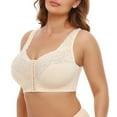 thumbnail image 2 of Samickarr Wireless Support Bras For Women Full Coverage And Lift Plus Size Bras Front Cross Side Lace Sports Bra Full Cup Bra Post-Surgery Bra Wirefree Bralette Minimizer Bra For Everyday Comfort, 2 of 9