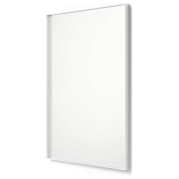 Better Bevel 20" x 30" White Metal Framed Mirror | Rectangle Bathroom Wall Mirror