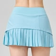 thumbnail image 4 of MIXUE Womens Skirts Solid Color Tennis Pockets Fitness Pleated Sports Fitness High Waist Short Jogging Mini Skirt Holiday Wear,Blue,L, 4 of 4