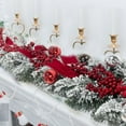 thumbnail image 4 of Lksixu Christmas Rattan Ornament, Christmas Decorations, 47.2 inch Frosted Branches Rattan with Red Berry and Bow, DIY Wreath for Front Door Stair Rail Decorations for Party Wedding Holiday, 4 of 5