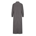 thumbnail image 6 of RYDCOT Women's Long Sleeves Maxi Dress Casual Loose V-Neck Solid Color Cotton and Linen Shirt Dresses Fall Dresses for Women 2023, 6 of 6