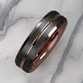thumbnail image 2 of Tungsten Rings for Women Wedding Bands for Her 6mm Black Brushed Rose Gold, 2 of 7