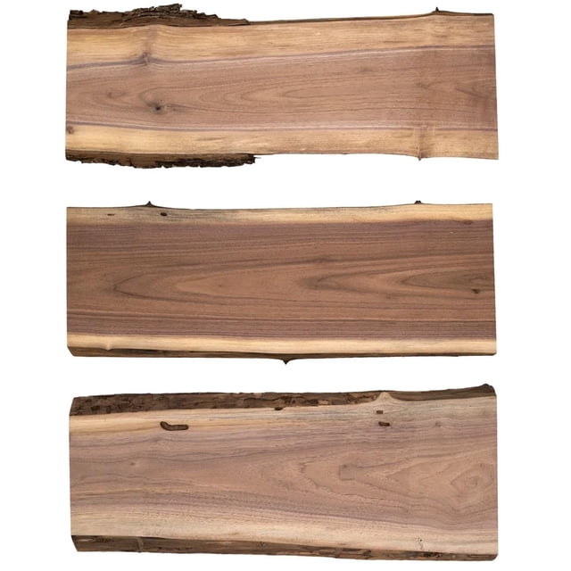 Losas de madera de nogal Walrus Oil de 46 cm de largo y 7/8 pulgadas de grosor, paquete de 3