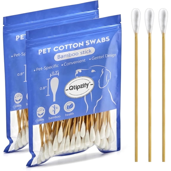 WALNEE Extra Large 6 Inch Natural Cotton & Bamboo Cotton Swabs, Soft & Absorbent, 200 Count