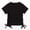 Black, variant on Girls Ribbed Knit Side Tie Short Sleeve T-Shirt Solid Casual Crew Neck Comfy Basic Tee for Kids,2-3 Years