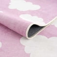 thumbnail image 5 of Hauteloom Nizar Girls Room, Nursery Machine Washable Area Rug - Clouds - Pink, Cream - 5'3" x 7'3", 5 of 8