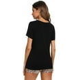 thumbnail image 6 of Spdoo Women Nightwear Short Sleeve Shirt and Shorts Pajama Set V Neck Sleepwear, 6 of 7