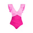 thumbnail image 4 of Baqcunre Womens One Piece Swimsuits, Women's Swimsuit Ruffle Slimming Tummy Bathing Suit High Waist Swimwear, Women's Swimwear 1PC Pink XL, 4 of 4