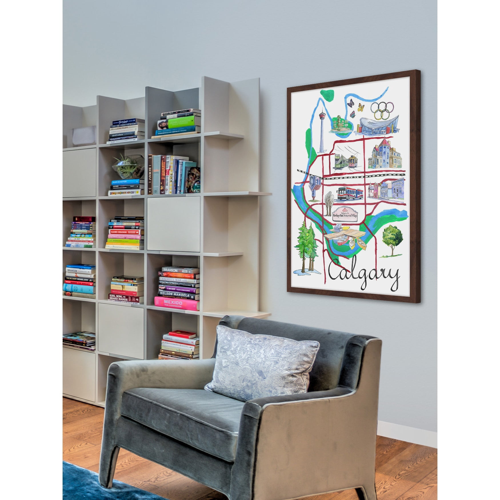 "Tour of Calgary" Framed Painting Print