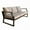 Black, variant on Direct Wicker UBS-2101-TS-White 1 Piece Outdoor Garden White Iron Three-seat Sofa with Grey Cushions