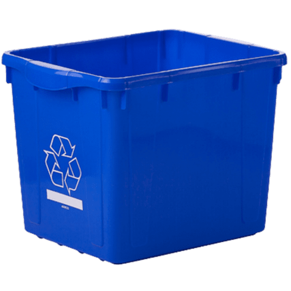 Nova Products 16 Gallons (60L) Recycling Bin - Durable Plastic Waste Basket for Indoor/Outdoor Use, Space-Saving Design (Blue) - (Made in Canada)