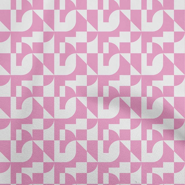 oneOone Cotton Silk Light Pink Fabric Geometrical Craft Projects Decor Fabric Printed By The Yard 42 Inch Wide