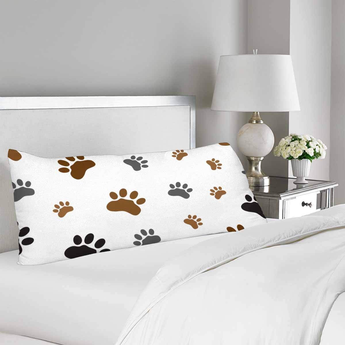 GCKG Animal Paw Dog Paw Print Body Pillow Covers Pillowcase 20x60