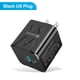 thumbnail image 1 of Cargador de Bloque USB C Carga Rápida Cargador de Pared Multi Puerto PD 25W USB-C QC 3.0 Puerto USB, Soporta Carga Super Rápida 25W Cargador Móvil Estándar de EE. UU. Macaron - Negro, 1 of 7