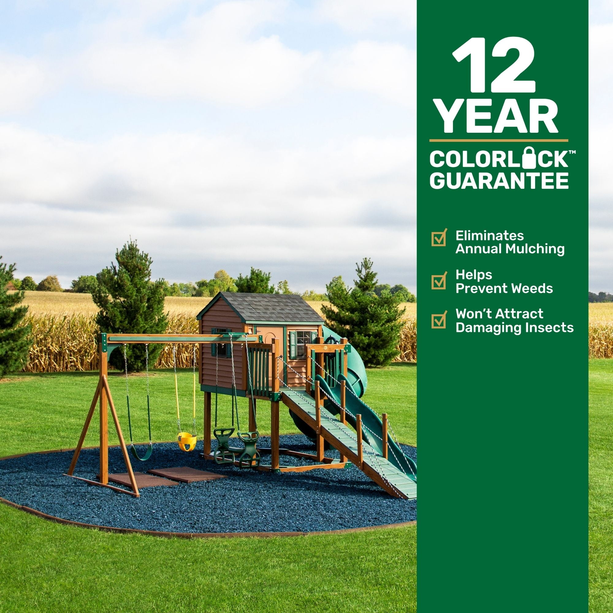GroundSmart Blue Rubber Mulch, 1.5 Cu Ft