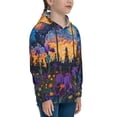 thumbnail image 3 of Lsque Cosmic Irises At Twilight Patten Youth Hoodie Sweatshirt Pullover with Kangaroo Pocket Boys and Girls Hoodie Warm Hoodie for Kids-X-Large, 3 of 6