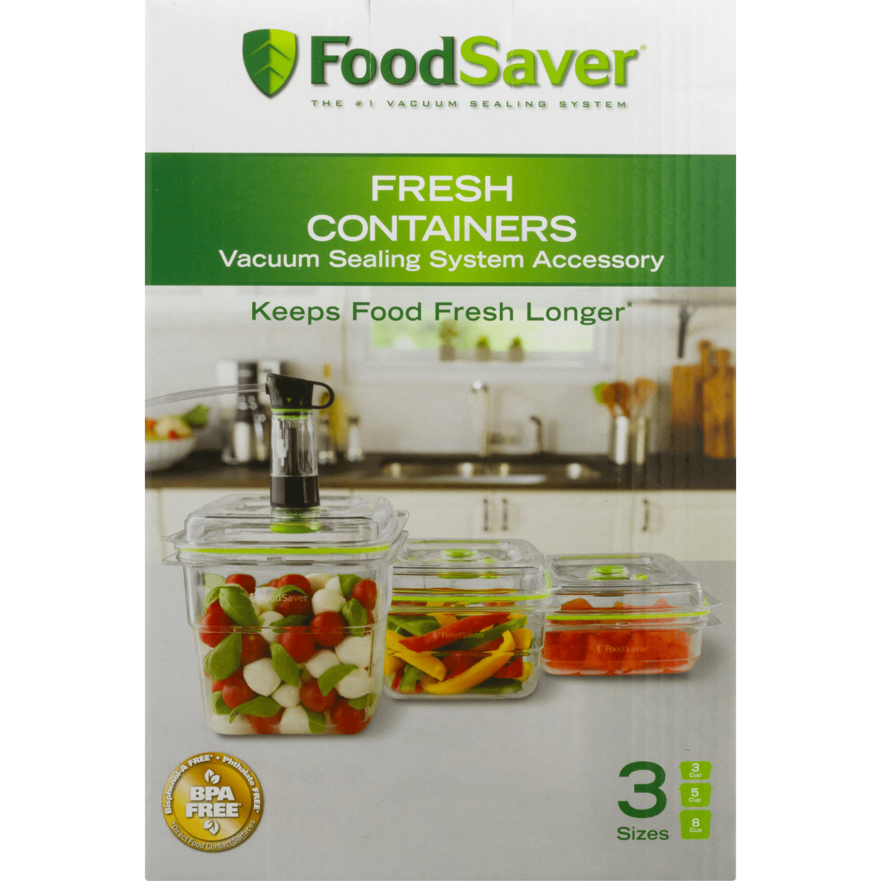  FoodSaver Vacuum Storange Canister Set, Round, 3-Pack