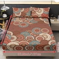 thumbnail image 4 of ZIATUBLES 3 Pcs Twin XL Size Cooling Polyester Sheet Set, Bohemian Mandala Circle Floral Print, Soft Cozy Bedding Set with 1 Fitted Sheet and 2 Pillowcases, Breathable Comfortable Sheets for Bedroom, 4 of 9