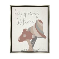 Stupell Industries Keep Growing Little One Nature Graphic Art Luster Gray Floating Framed Canvas Print Wall Art, Design by Daniela Santiago