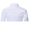 thumbnail image 5 of SWSMCLT Men's Long Sleeve Shirts Button Down Lapel Collar Collared Wrinkle-Free Slim Fit Business Formal Tops Lightweight Solid Plain Casual White 39, 5 of 5