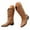 Brown, variant on UngA Cowboy Boots Women Square Toe Cowgirl Boots Embroidered Mid Calf Western Boots Fashion Dress Low Chunky Heel Boots for Theme Party Country Concert Black,Size 10.5