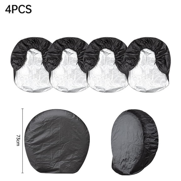 Set of 4 Waterproof Tire Covers for 13-19 Inch SUV and Mini Car Wheels