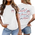 thumbnail image 2 of 250Th Anniversary Usa Shirt Women Independence Day Bow Knot Print Crew Neck Short Sleeve Tops for Everyday Wear Women's T Shirts White M, 2 of 4
