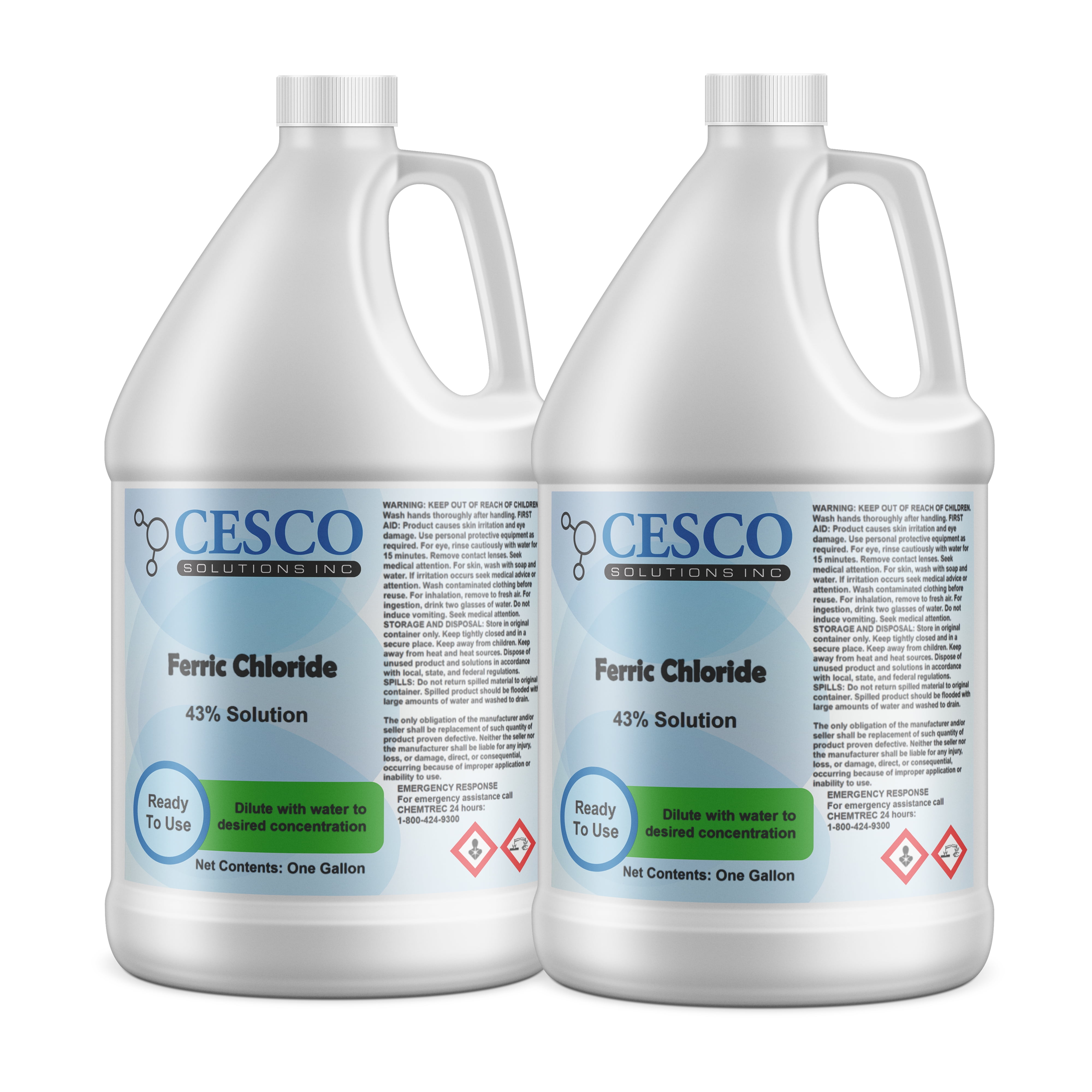 Cesco Solutions Ferric Chloride 1 gallon (2 Pack) High Concentration