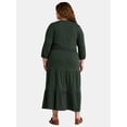 thumbnail image 3 of Terra & Sky Women's Plus Tiered Smocked Knit Maxi Dress, Sizes 0X-4X, 3 of 4