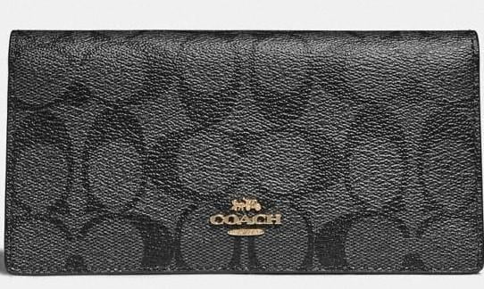 coach bifold wallet in signature canvas