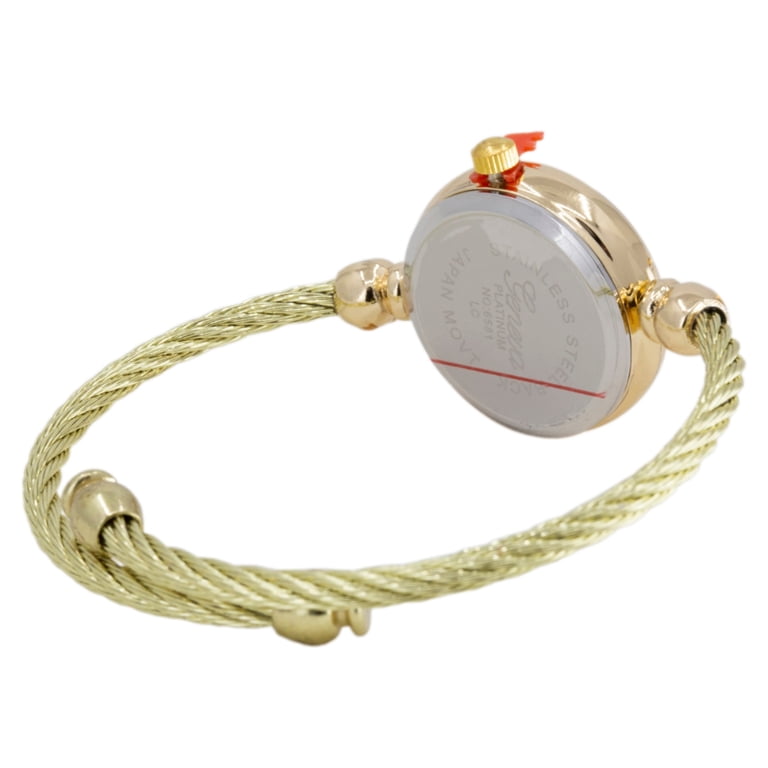 Women\'s Copper Analog Quartz Elegant Cable Cuff Arabic Numbers Bracelet Watch Amazon.com: Top Plaza Womens Fashion Silver Tone Analog  main image 4
