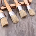 thumbnail image 5 of 2 piezas de brochas de cera de pintura de tiza redonda y plana con mango de madera ergonómico, cepillos de cerdas naturales, herramienta de encerado para pintura de muebles Feliz Sencillez, 5 of 5