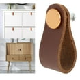 thumbnail image 2 of Poignée de Meuble en Cuir avec Vis Bouton de Placard Poignées de Porte en Cuir Matériel Marron, 2 of 8