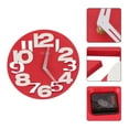 thumbnail image 3 of Horloge Murale Moderne à Gros Chiffres 3D Horloge Murale Ronde Ajourée 3D pour Cuisine Bureau Maison (Rouge), 3 of 6