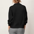thumbnail image 7 of Atogsazn Women's Zip Up Sweatshirt Casual Crew Neck Pullover Sweatshirt Comfy Long Sleeve Tops Black M, 7 of 7