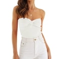 thumbnail image 4 of Womens Tube Tops Summer Outfits Beach Vacation Clothes Sweaters Strapless Sleeveless Tank Tops White M, 4 of 9