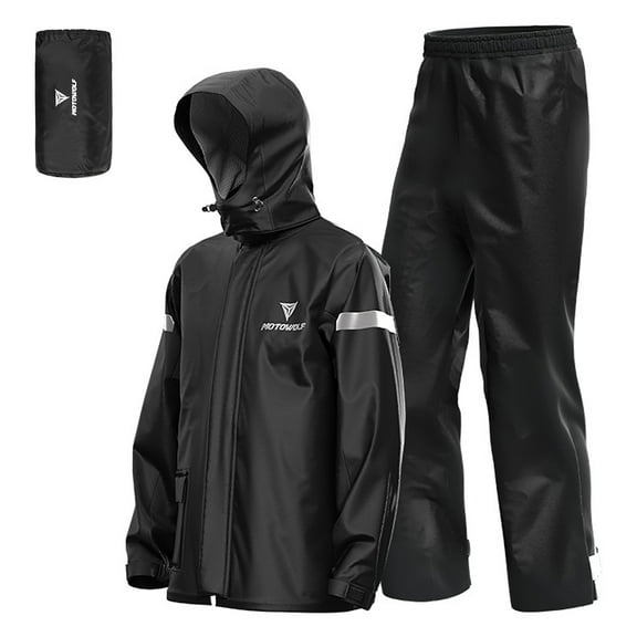Impermeable Traje de lluvia para motocicleta para hombre, chaqueta de lluvia impermeable reflectante