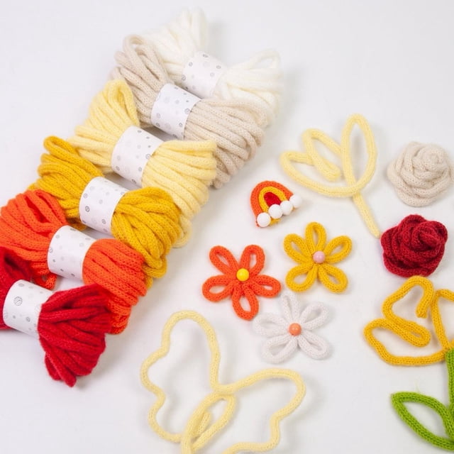 6 piezas de hilo de tejer hilo voluminoso regalo para principiantes coloridos kindergarten decoración para el hogar proyectos de ganchillo elásticos E