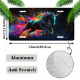 thumbnail image 2 of 1 Pcs 2D Flat License Plate Covers & Frames, Colorful Unicorn License For Decorative Front, Waterproof For Decoration Aluminum License Plate Covers & Frames Cover For Men Women, 12" X 6", 2 of 7