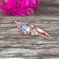 thumbnail image 4 of 10k Rose Gold 1.75 Carat 6mm Round Cut Aquamarine Engagement Ring Anniversary Gift Art Deco, 4 of 5