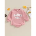thumbnail image 2 of Bagilaanoe Newborn Baby Girl Oversized Romper Sweatshirt Long Sleeve Bodysuits Letter Embroidery Pullover 3M 6M 12M 18M Infant Casual Tee Tops, 2 of 9