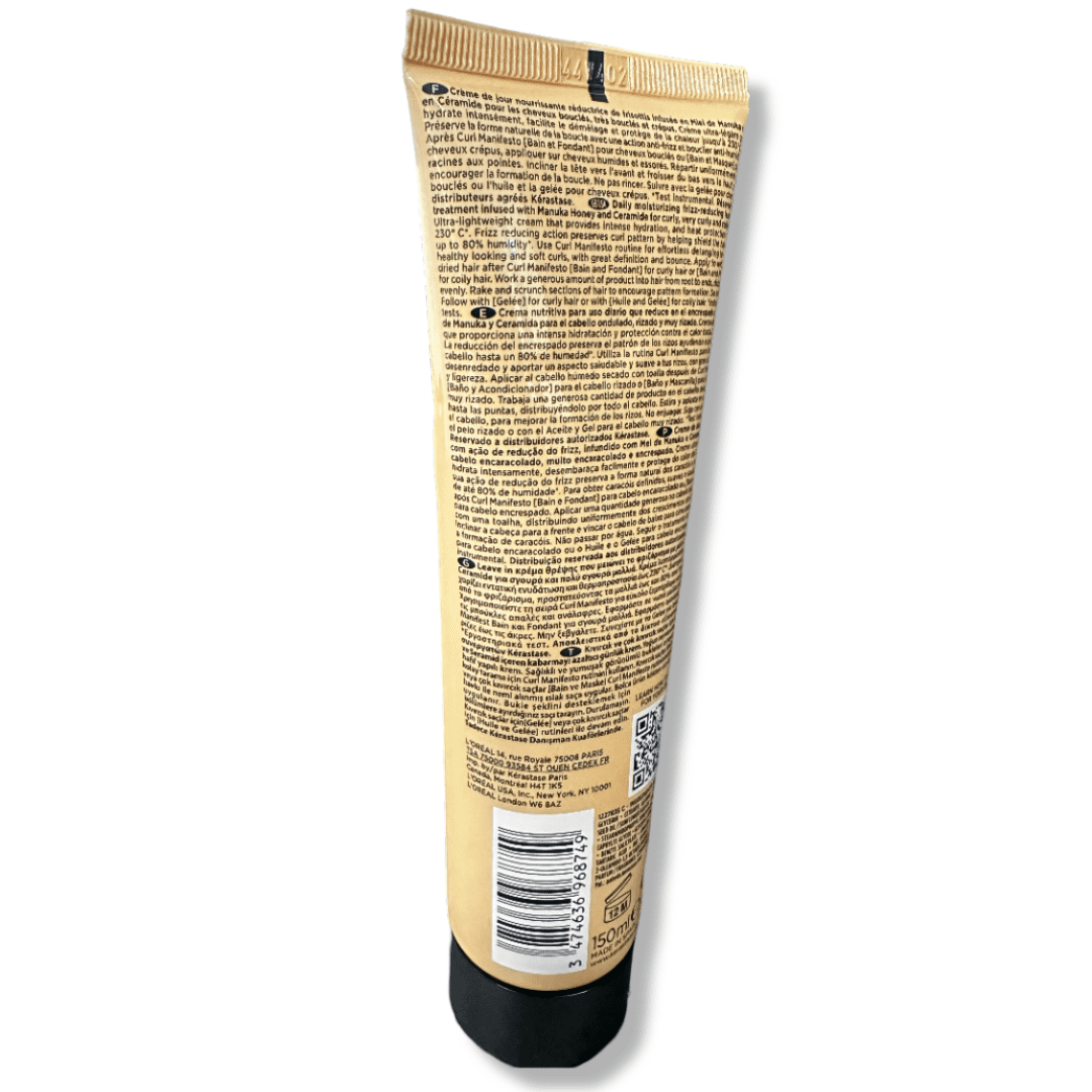 Kerastase Curl Manifesto Crème De Jour Fondamentale, Daily Moisturizing Frizz Reducing Leave in Treatment 5.1 oz
