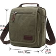 thumbnail image 2 of Vertical Canvas Messenger Bag, Mygreen Unisex Casual leather Shoulder Bag Satchel Crossbody Bag for Outdoor Activities, Travel, 2 of 8