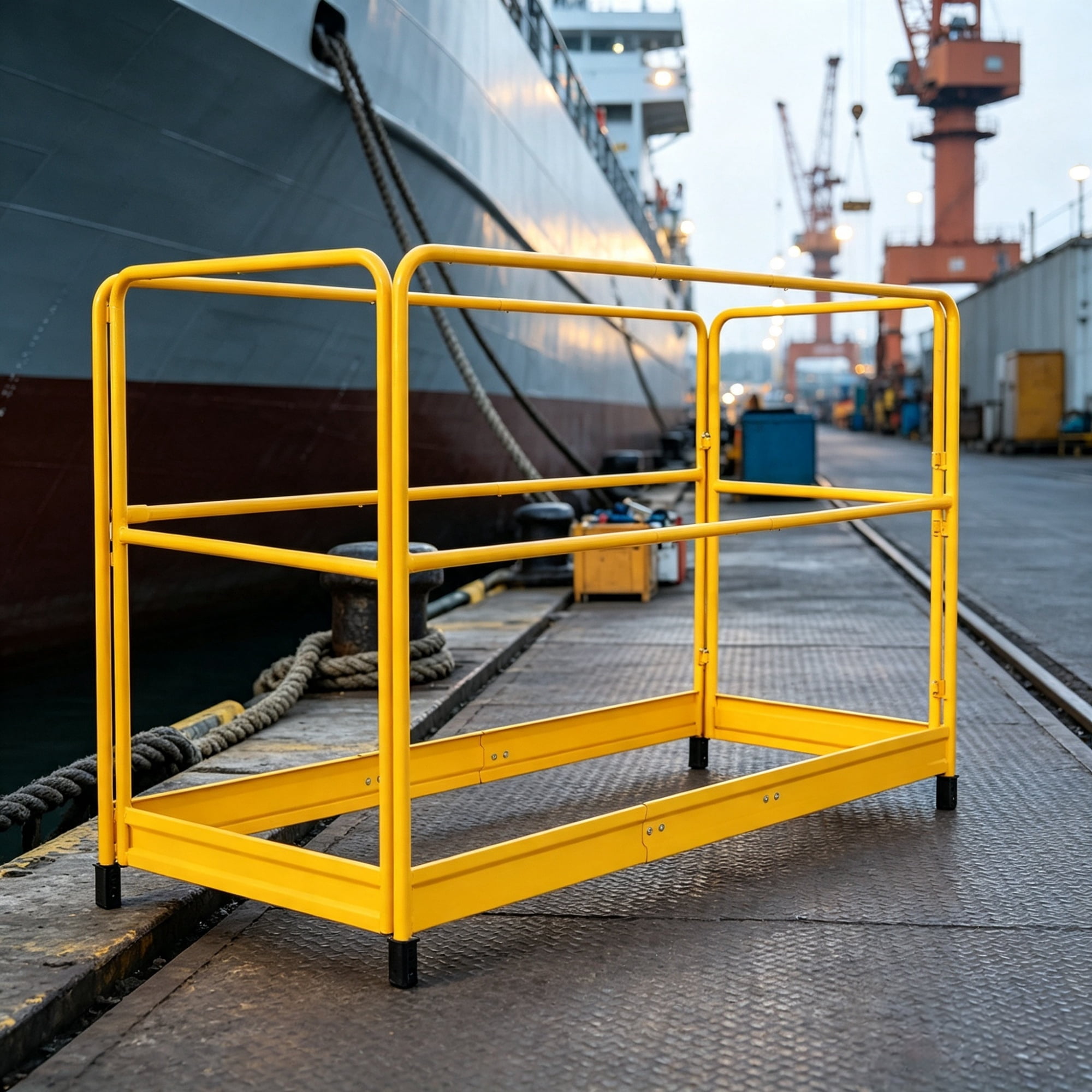 6ft Scaffolding Safety Guardrail, 55.4 lbs Rustproof Carbon Steel Baker Style Guard Rail System