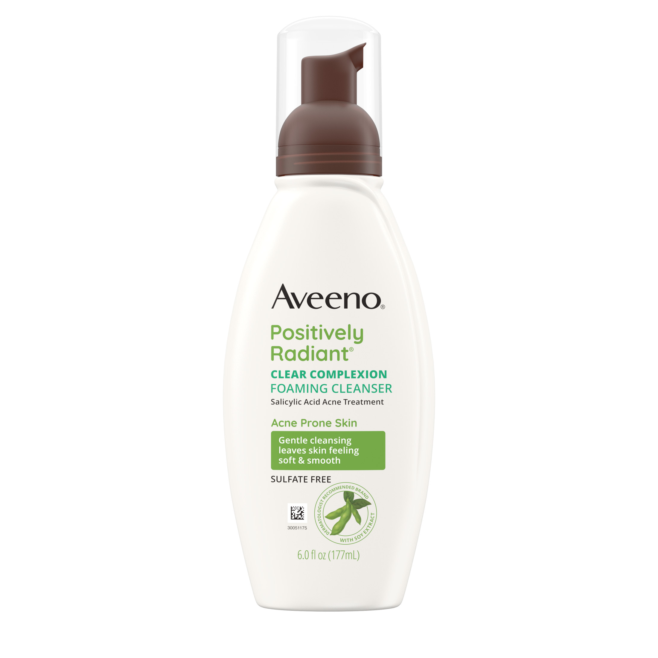 Aveeno Positively Radiant Clear Complexion Foaming Facial Cleanser, 6 Fl oz