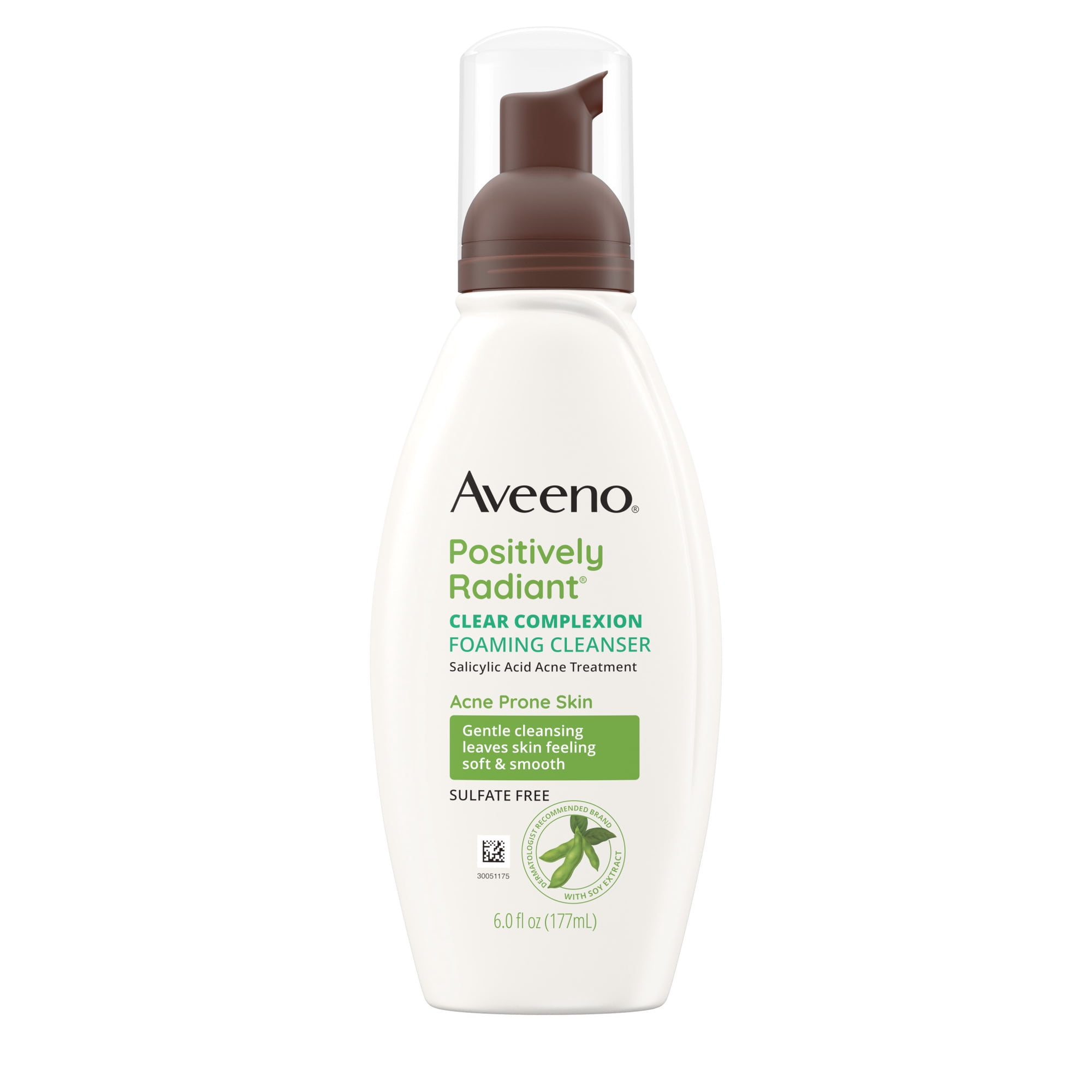 Aveeno Positively Radiant Clear Complexion Foaming Facial Cleanser, 6 Fl oz